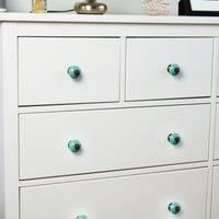 Round Ceramic Cabinet Knob Vintage Cupboard Door Drawer Handles Turquoise