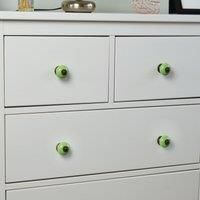 Round Ceramic Cabinet Knob Vintage Cupboard Door Drawer Handles Green