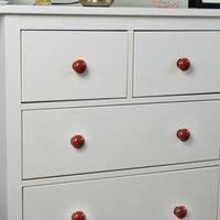Ceramic Door Knob Cabinet Drawer Luxury Handle, Red - x1
