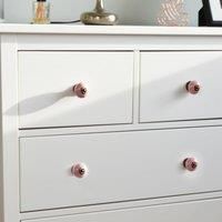 Round Ceramic Cabinet Knob Vintage Cupboard Door Drawer Handles Pink