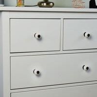 Nicola Spring Ceramic Cupboard Drawer Handle Knob - White