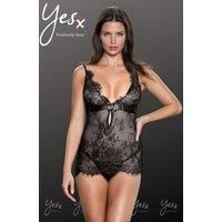 YesX Lacey Little Chemise Black