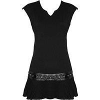Spiral - Gothic Rock - Stud Waist Mini Dress Black - S