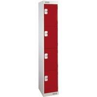 M12514GURD00 Security Locker 4-Door Red (24530)