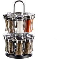 16 Jar Spice Rack - Silver