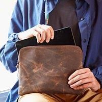 Paper High Buffalo Leather Tablet Case in Brown