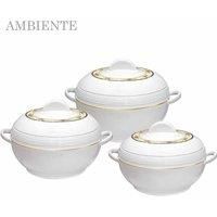 SqPro Ambinate Small 3pcs set Insulated Casserole Hot Pot 1.2l 1.6l 2.5l White