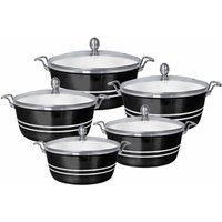 SQ Professional Die-Cast Black Ceramic Casserole Dish Set 5pc