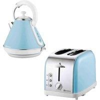 SQ Professional 9547 Dainty 1.8L Stainless Steel Electric Kettle And 2 Slice Toaster Set - Blue