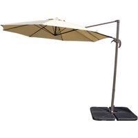Rotating Cantilever Parasol & Plastic Base in Brown - Rattan Direct