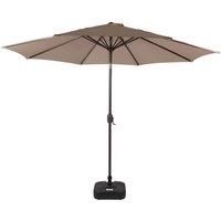 Market Parasol And Plastic Base in Brown - Rattan Direct