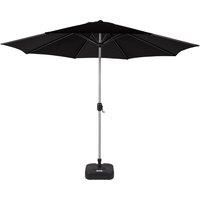 Market Parasol And Plastic Base in Black - Rattan Direct