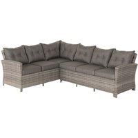 Sorrento Rattan Corner Sofa in Double Flat Grey - Rattan Direct