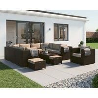 Rattan Garden Corner Sofa Set in Brown - Geneva - Rattan Direct