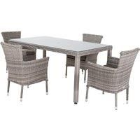 Cambridge 4 Stackable Chairs & Rectangular Open Leg Dining Table in Grey - Cambridge - Rattan Direct
