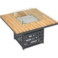Sequoyah Aluminium & Teak Fire Pit Table - Rattan Direct