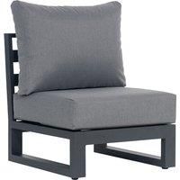 Aluminium & Teak Mid Section with Grey Cushions - Sequoyah