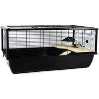 Little Friends Grosvenor Rat and Hamster Cage with Wooden Shelf and Ladder, Large, 77 x 47 x 36 cm, Black
