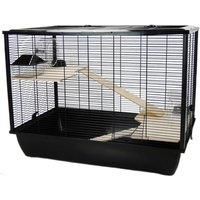 Little Friends Langham Tall Rat and Hamster Cage with Two Floors, 77 x 47 x 58 cm, Black