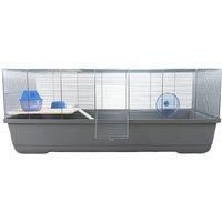 Little Friends Ritz Rat and Hamster Cage With Wooden Shelf and Ladder, 10 X 54 X 39 cm, Grey