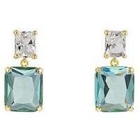 Orelia Statement Crystal Double Drop Earrings