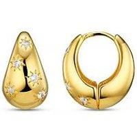 Orelia Tapered Crystal Starburst Hoop Earrings