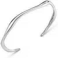 Orelia Fine Wave Bangle - Silver