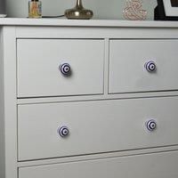 Pack of 6 Nicola Spring Striped Round Door Knobs
