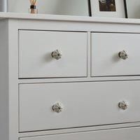Floral Ceramic Cabinet Knob Vintage Cupboard Door Drawer Handles Grey