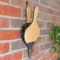 1x Light Wood 175mm Fireplace Wood Bellows - Large Indoor Home Fireside Log Fire Air Blower Wooden Handle Tool - by Hammer & Tongs