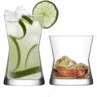 LAV 12 Piece Derin Glassware Set Highball Whisky Water Tumbler Glasses Clear