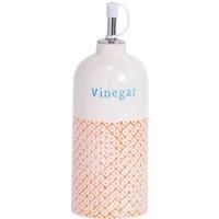 Nicola Spring Porcelain Vinegar Dispenser Bottle in Orange/Blue Pattern Print - 500ml