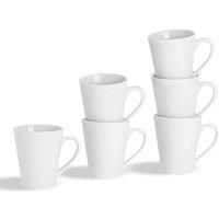 White Latte Cappuccino Coffee Tea Mugs Cups Porcelain Crockery 285ml (10oz) x6