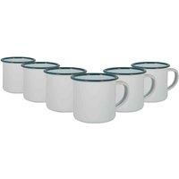 Argon Tableware Espresso Cups - 130ml - Pack of 6 - Green Small Metal Insulated Coffee Mugs Lightweight Camping Cups for Drinking Tea, Hot Chocolate, Coffee