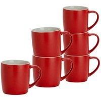 6pc Matt Tea Coffee Mug Set Porcelain Cappuccino Latte Mugs 340ml