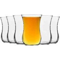LAV 6x Klasik Turkish Tea Glasses Heat Resistant Glass Coffee Teacups 115ml