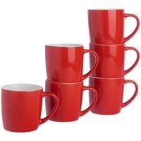 6x Coloured Tea Coffee Mug Contemporary Ceramic Drinks Mugs - 350ml