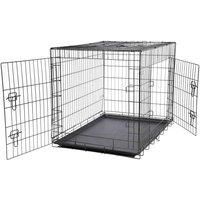 Bunty Dog Cage Crate - Small Puppy Crate to Large Dog Crate, Training Cage & Travel Dog Crate, Foldable, Two Door Design with Anti-Chew Removable Tray - Extra Small Dog Crate 19”