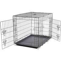 Bunty Metal Dog Crate Bed Portable Carrier Basket - XXLarge, Black