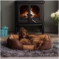 Bunty Kensington Medium Soft Fleece Fur Cushion Pet Basket - Brown