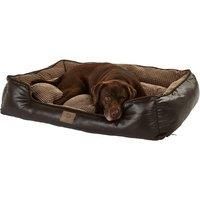 Bunty Tuscan Luxury Faux Leather Soft Fur Fleece Large Dog Bed Pet Cat Basket