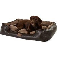 Bunty Tuscan Luxury Faux Leather Soft Fur Fleece Large Dog Bed Pet Cat Basket - X-Large