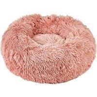 Round Fluffy Pet Dog Puppy Cat Bed Warm Comfy Nest Doughnut Donut Calming Pad