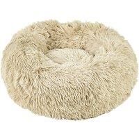 Bunty Seventh Heaven Round Fluffy Pet Dog Puppy Cat Bed Warm Comfy Nest Doughnut Donut Calming Pad (Small, Cream)