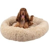 Round Fluffy Pet Dog Puppy Cat Bed Warm Comfy Nest Doughnut Donut Calming Pad