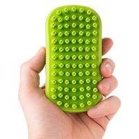 Bunty Dog Puppy Pet Rubber Bath Massage Brush Grooming Wash Cleaning Groom Hair Fur Detangle Wet Hair Tool Flexible Bristles Suitable for Large and Small Animals