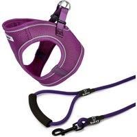 Bunty Voyage Harness X-Small Purple and Clip-on Rope Lead Small Purple