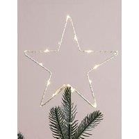 Lights4fun Osby Star Tree Topper Christmas Decoration Warm White LED Batery Timer 20cm IP20