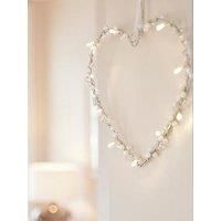 Lights4fun 20cm Indoor Battery Operated Light Up LED Heart Wreath Hanging Decoration