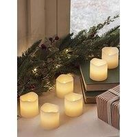 Set of 6 Votive Real Wax Battery Operated LED Tea Light Candles by Lights4fun